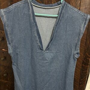 Denim Dress v-neck Midi